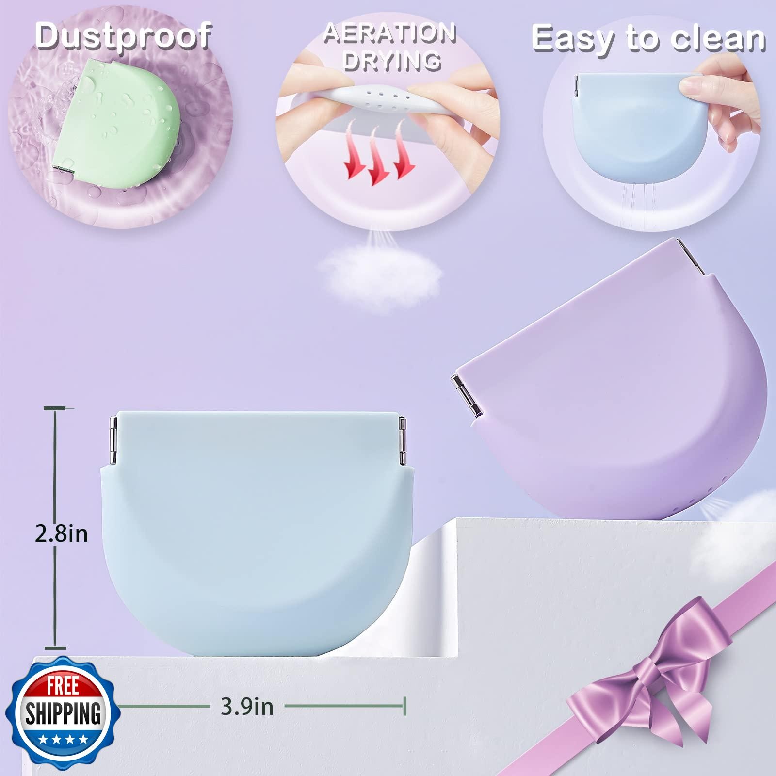 Retainer Case,Silicone Slim Cute Retainer Holder Dental Thin Container Braces