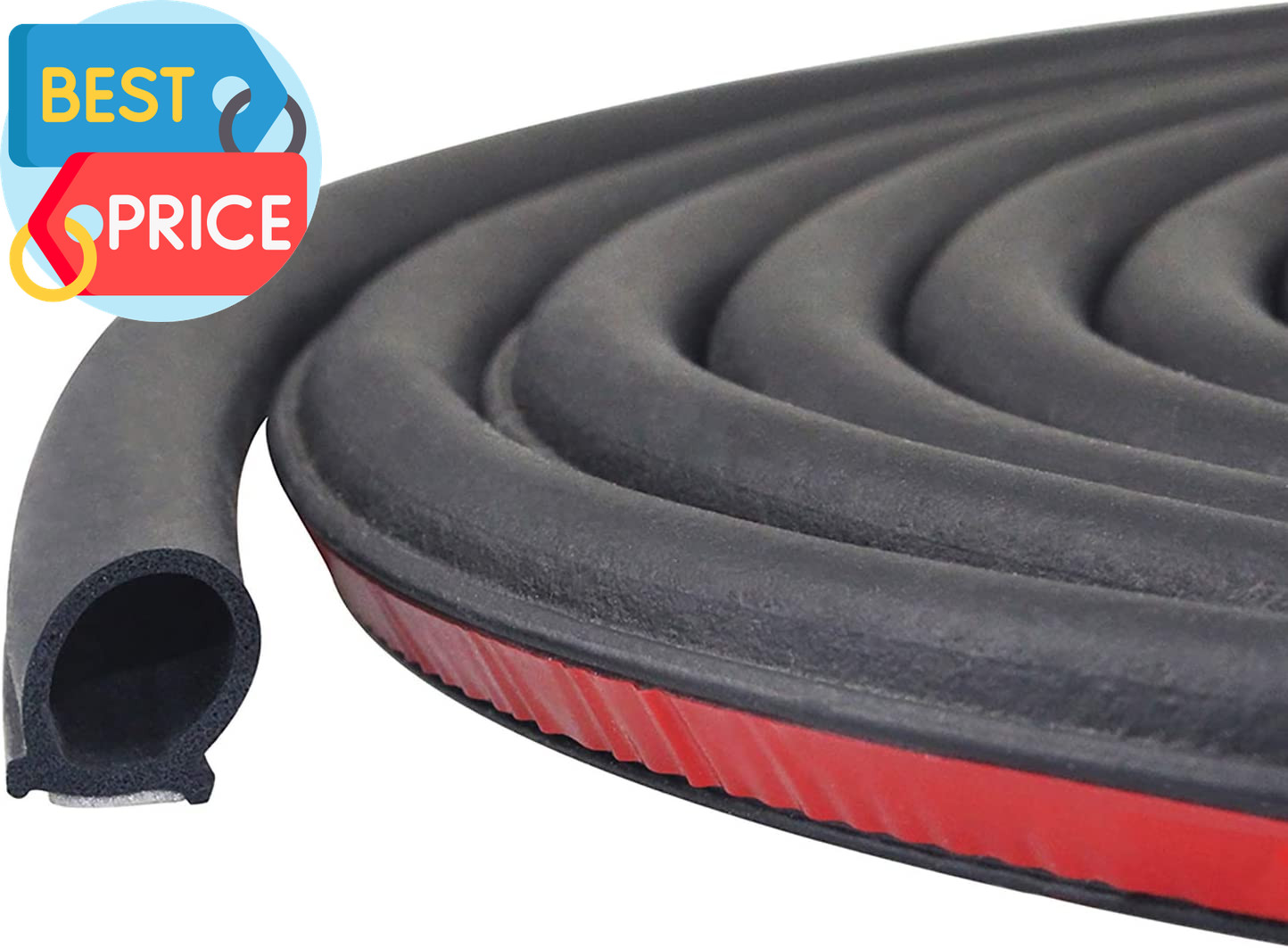 Universal Automotive Door Seal Strip D-Shape Self-Adhesive Weather Stripping for