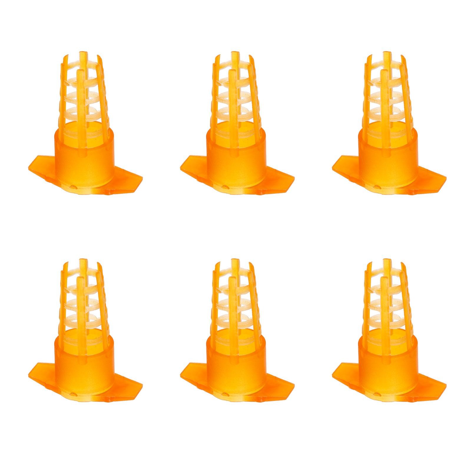 50 Pcs Queen Bee Cage, Plastic Opening Queen Bee Cell Protector Cover, Orange
