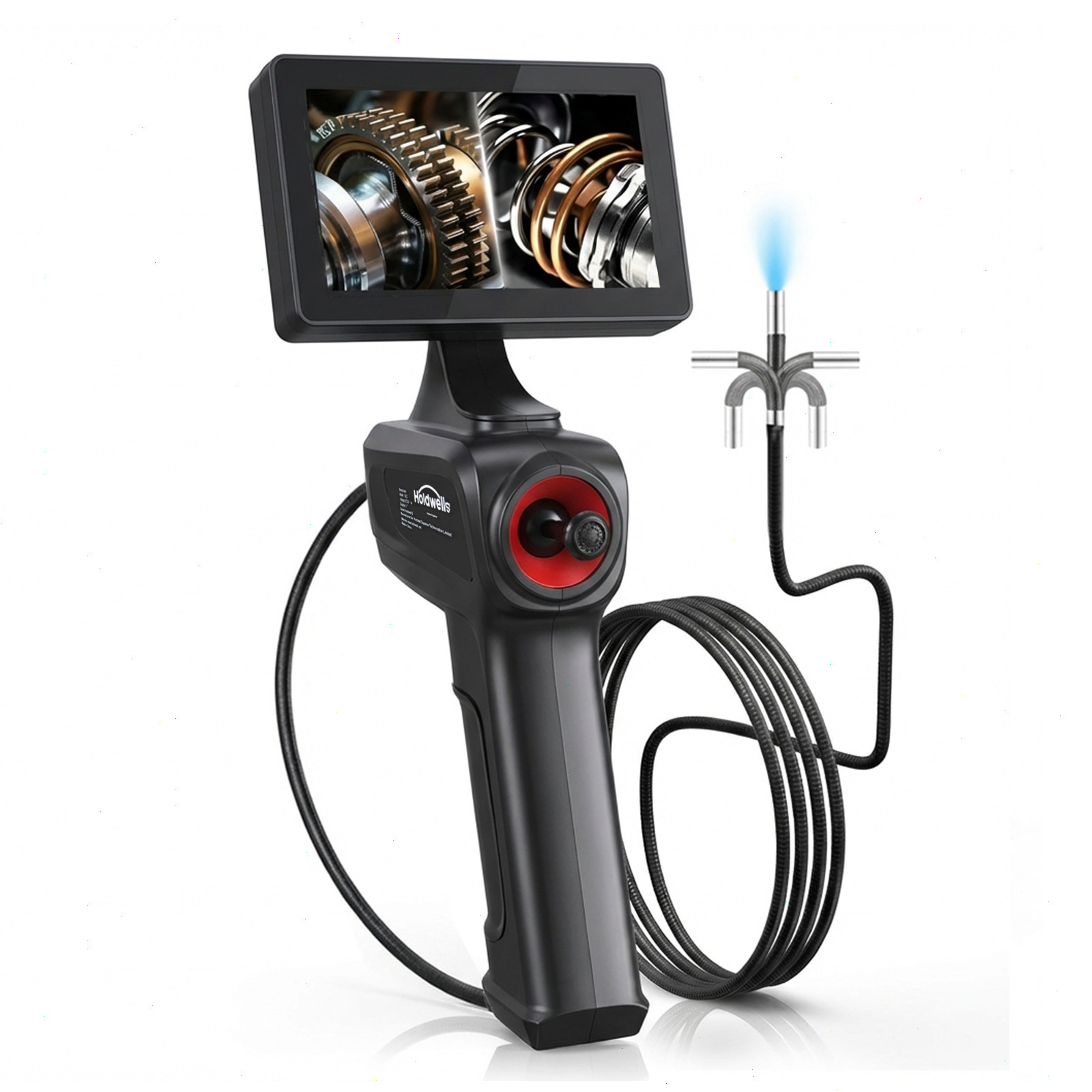 360° Articulating Borescope Camera, 3.9mm Borescope Endoscope with 5" IPS Screen