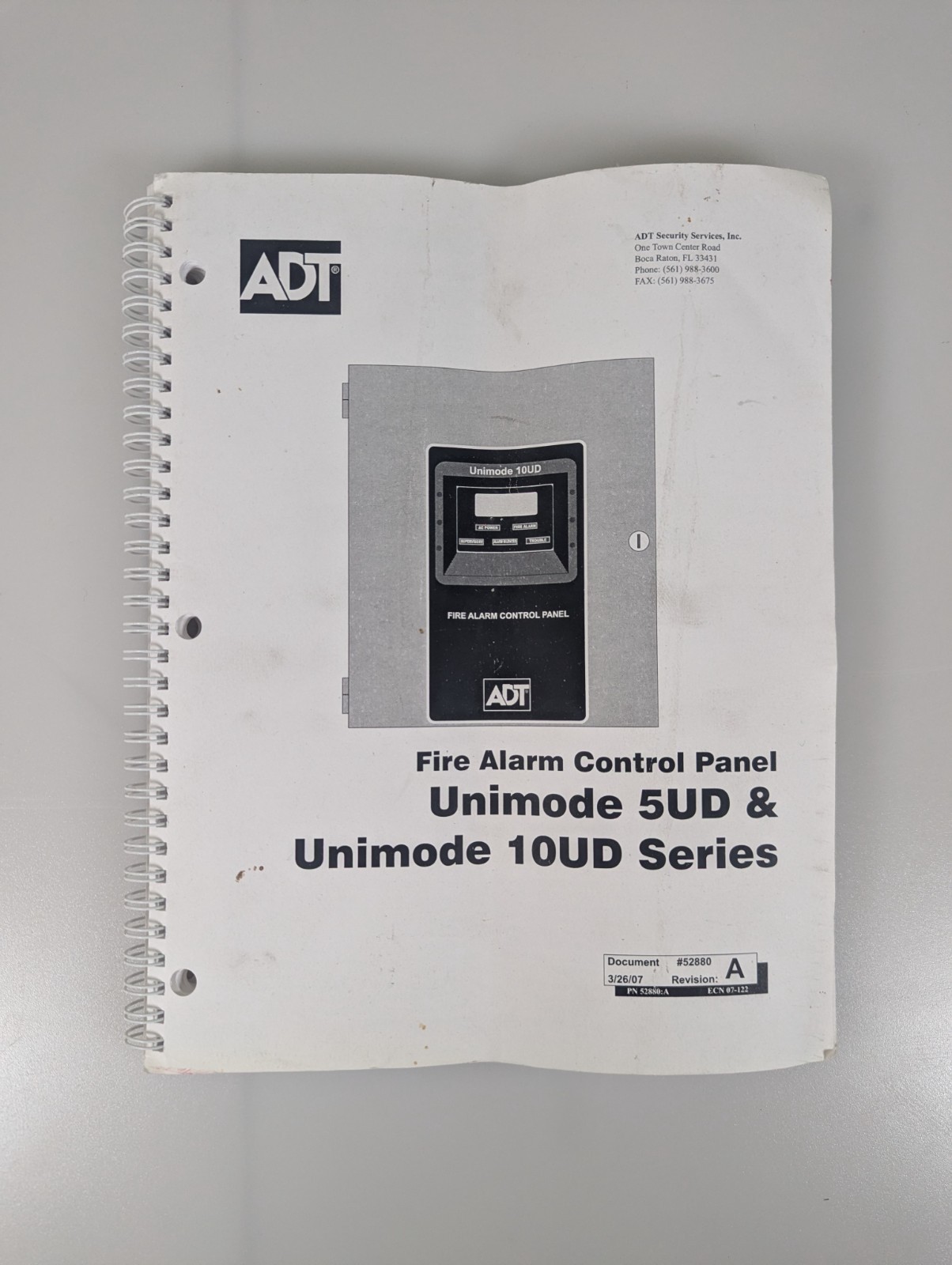 ADT UNIMODE 5UD FIRE ALARM CONTROL MANUAL