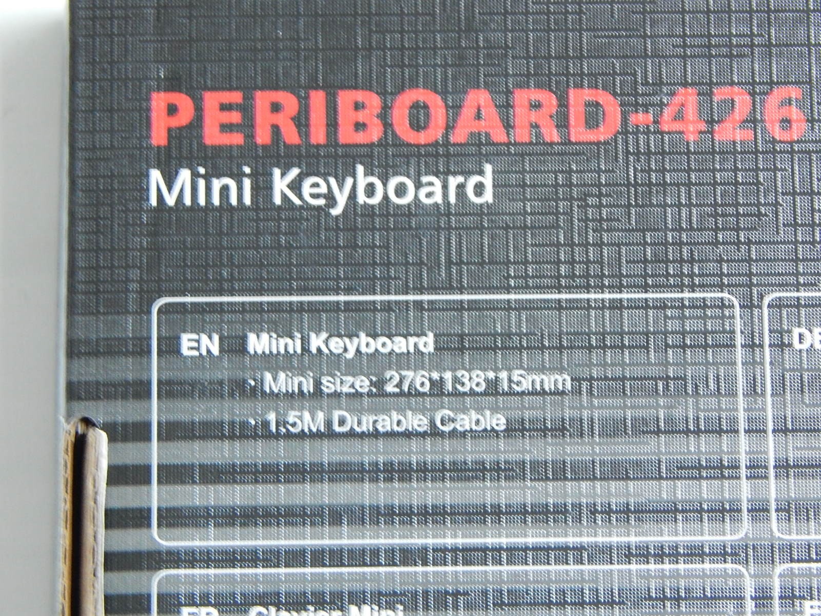 New Perixx PERIBOARD-426US Mini USB Keyboard Wired Space Saving Low Profile