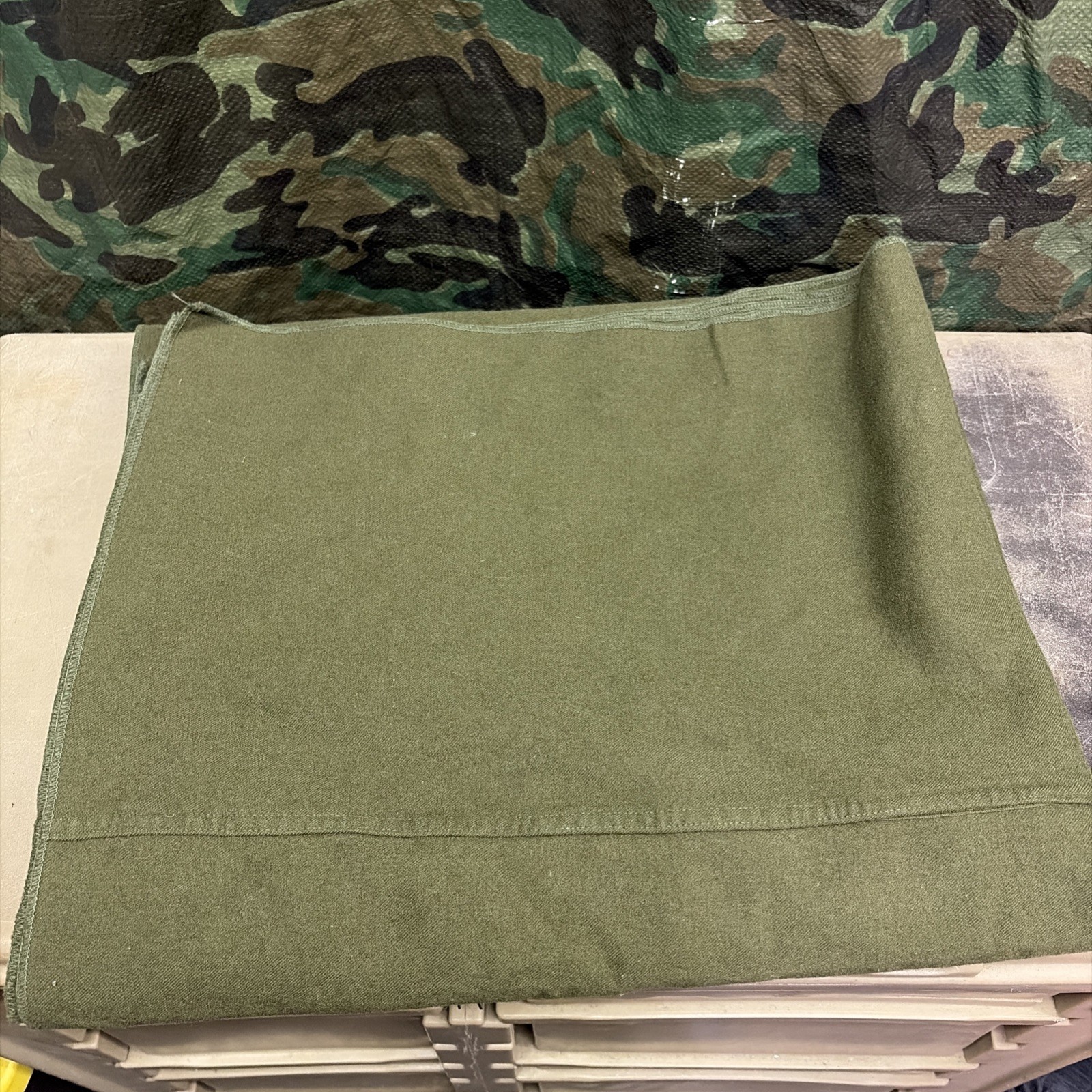 USGI US Military 100% Wool Blanket Bed OD Green 66"x84" Mothproofed