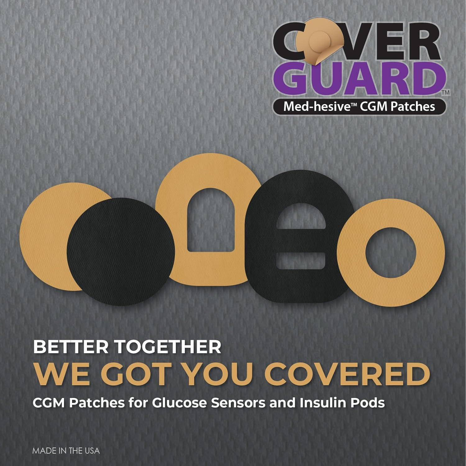 CGM Overpatch | Dexcom G7, Stelo | Tan Center-Cut Design| 25-Count | Waterproof