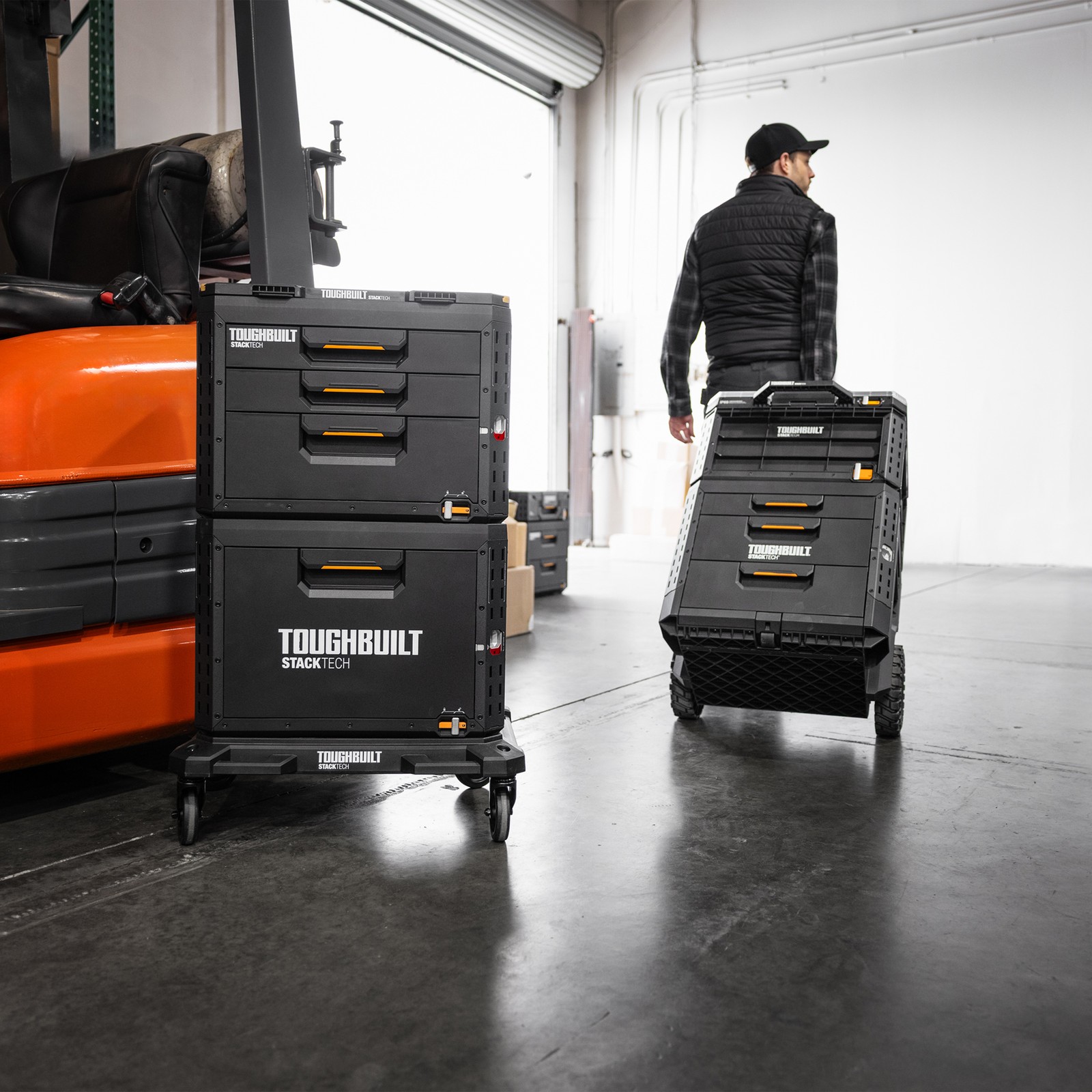 ToughBuilt StackTech 3-Drawer Rolling Locking Box, Tool Storage & Gear Organizer