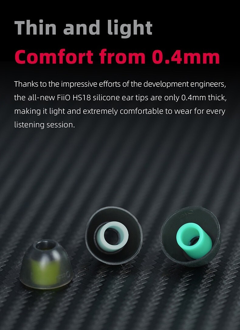 FiiO Replacement silicone 3 pairs Earbuds Tips Pack HS18