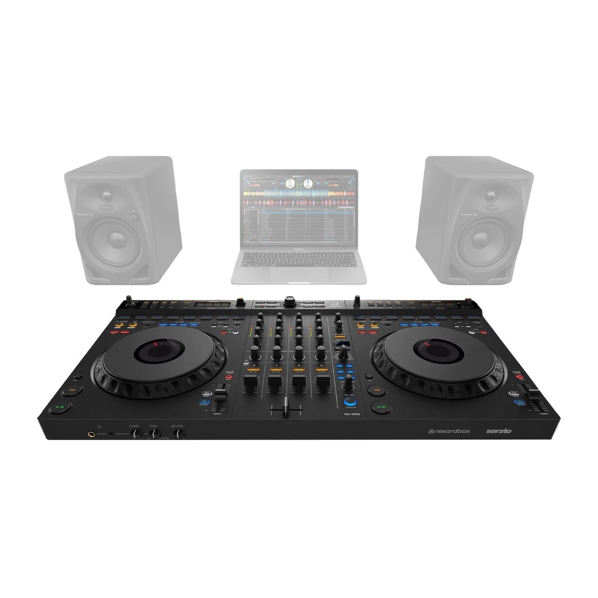 AlphaTheta DDJ-GRV6 4-Channel Stem Rekordbox Serato DJ Controller, Road Case