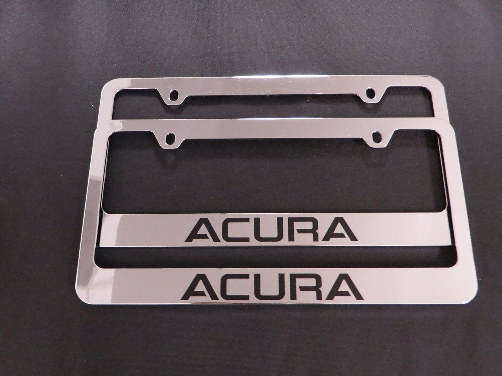2 Brand New Acura chromed METAL license plate frame