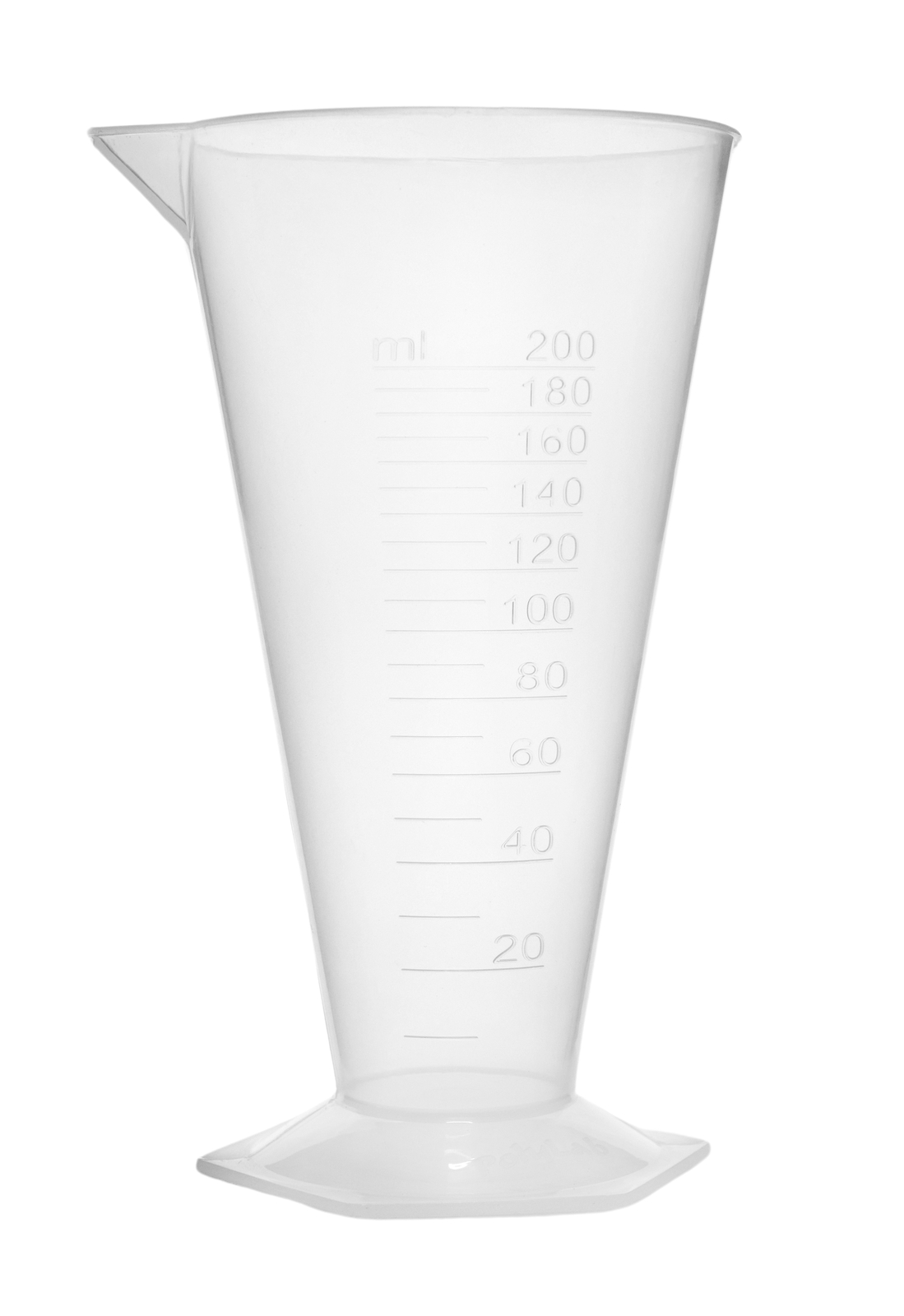 Conical Measure, 200ml - Polypropylene Plastic, Translucent  - Eisco Labs