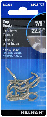Hillman 122237 Cup Hook Small Metal 7/8" L 1 lb