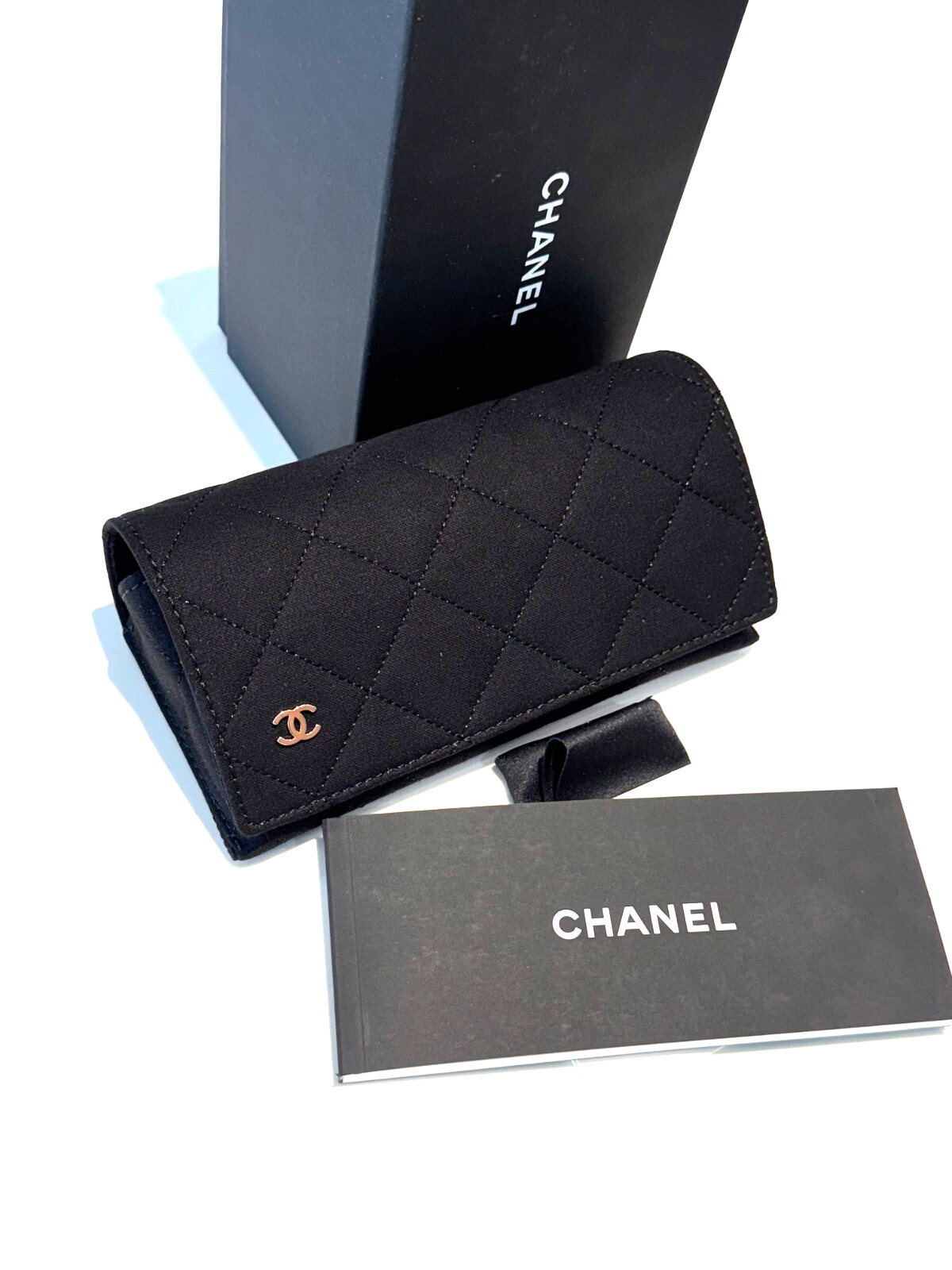 Chanel X-Large Folding Sunglasses Eyeglasses  Set Case Cloth Box New Style