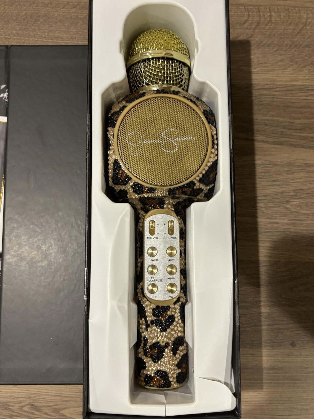 Jessica Simpson Leopard Microphone Bling Edition Wireless Bluetooth for Karaoke