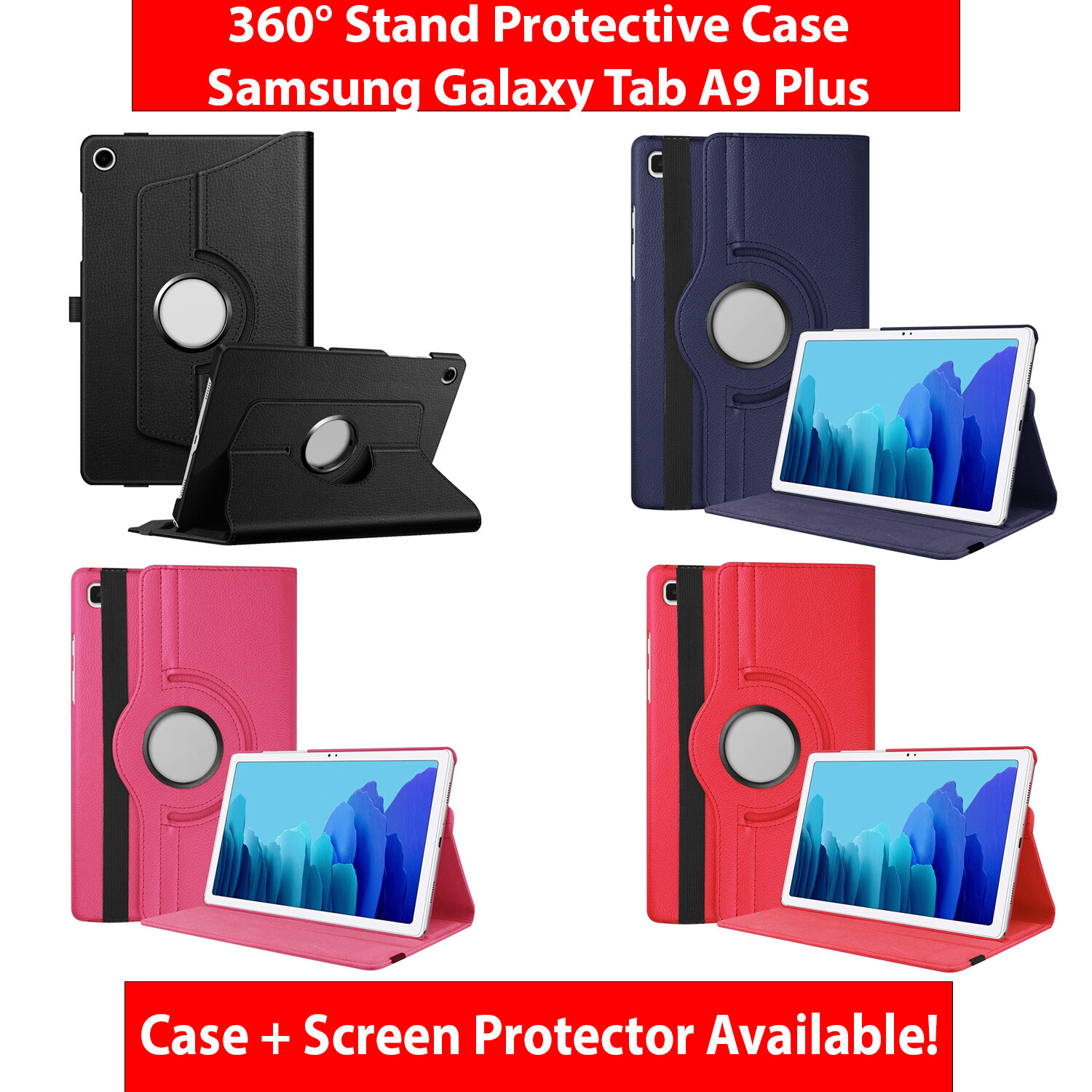 360-Degree Stand Full Protective Case Cover For Samsung Galaxy Tab A9 Plus 2023
