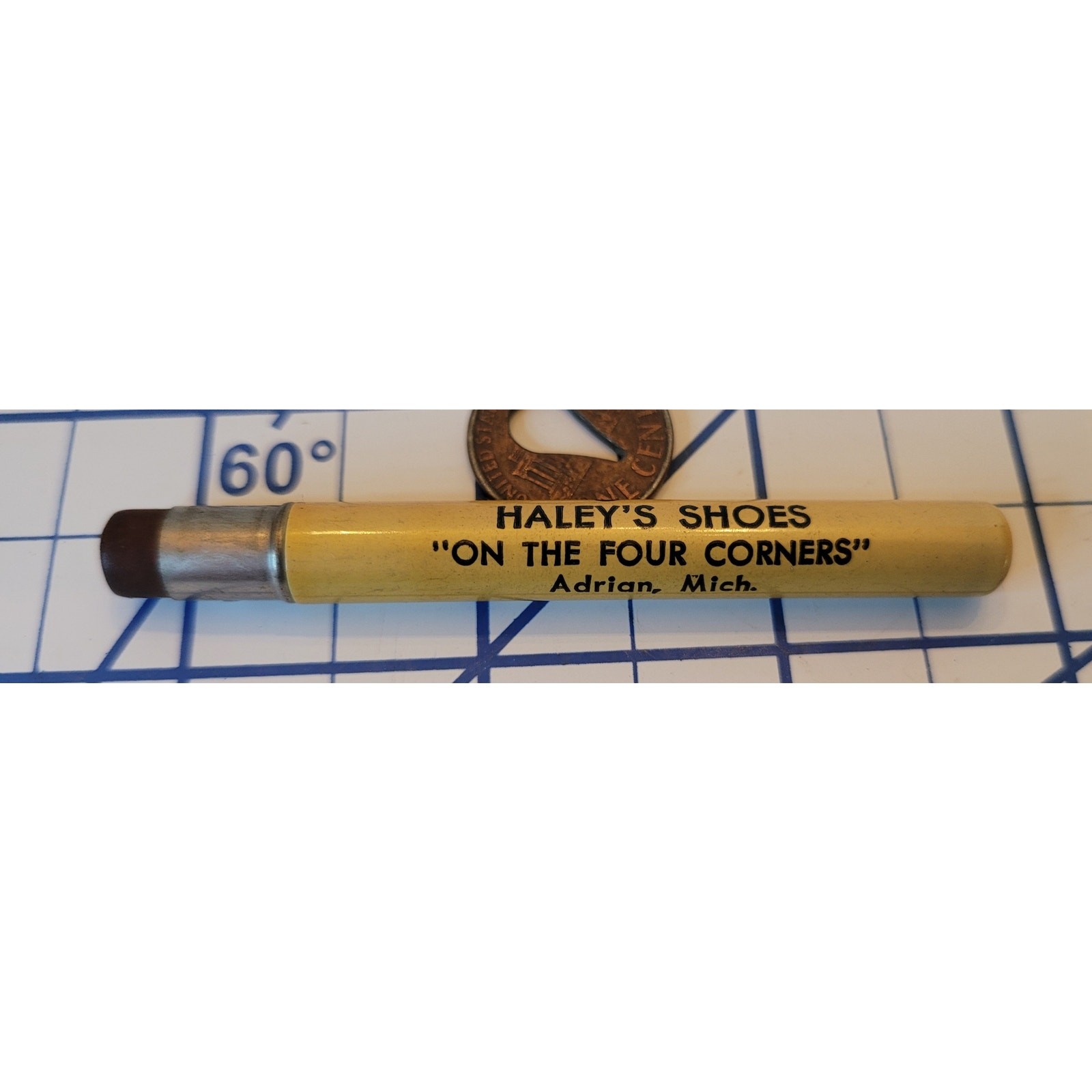 Haley's Shoes, Adrian Michigan, Vintage Bullet Pencil For Enna Jettick Shoes