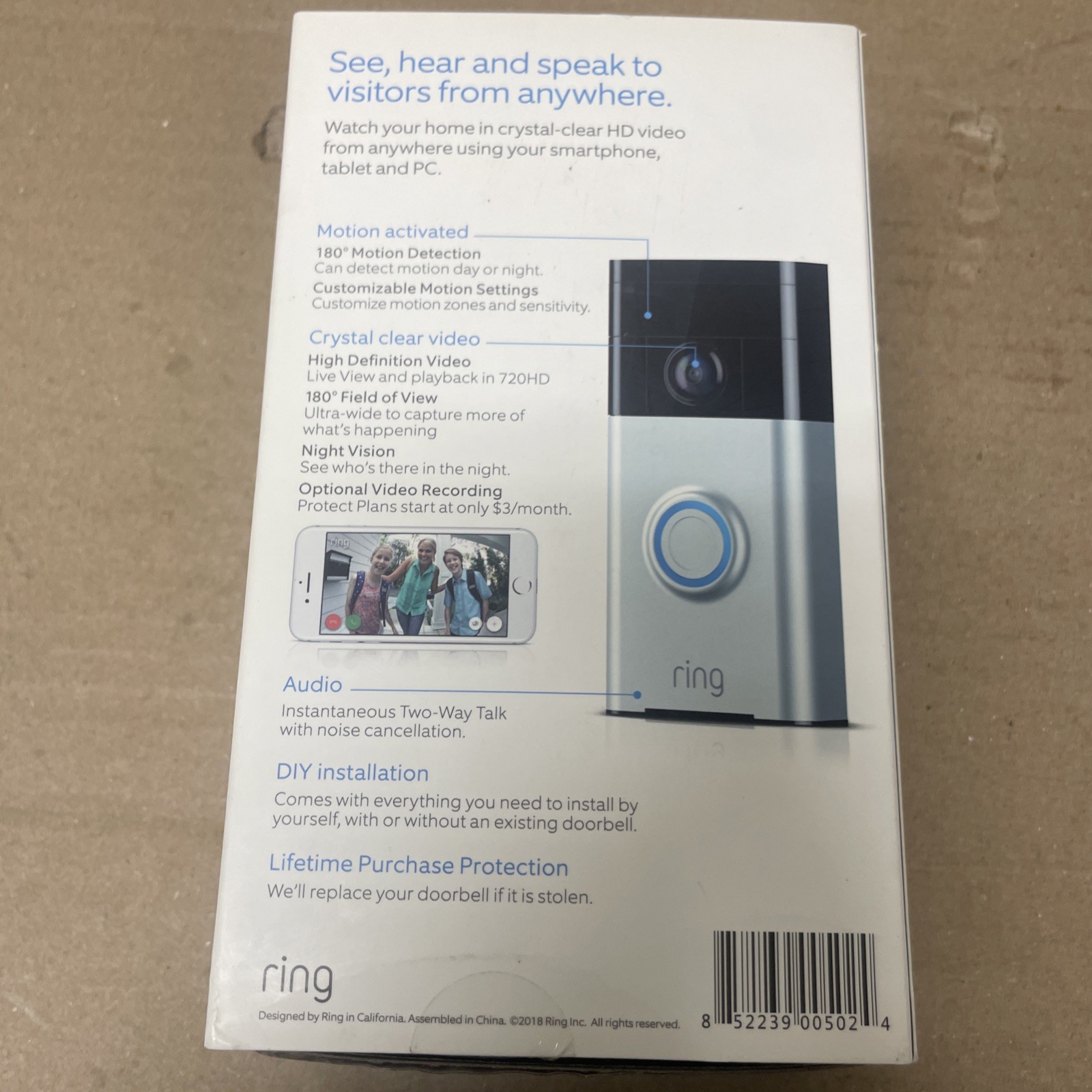 Ring Video Doorbell A Smart Home Security Device New Open Box!!!