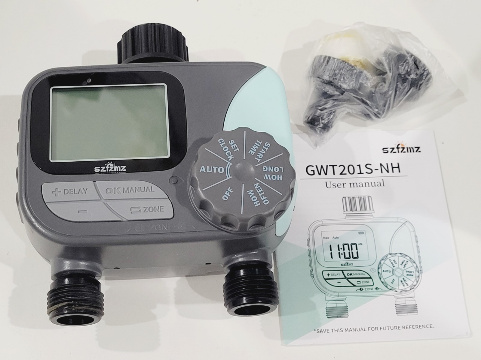 Water Timer for Garden Hose Programmable, 2 Zone Sprinkler Timer with Rain Delay