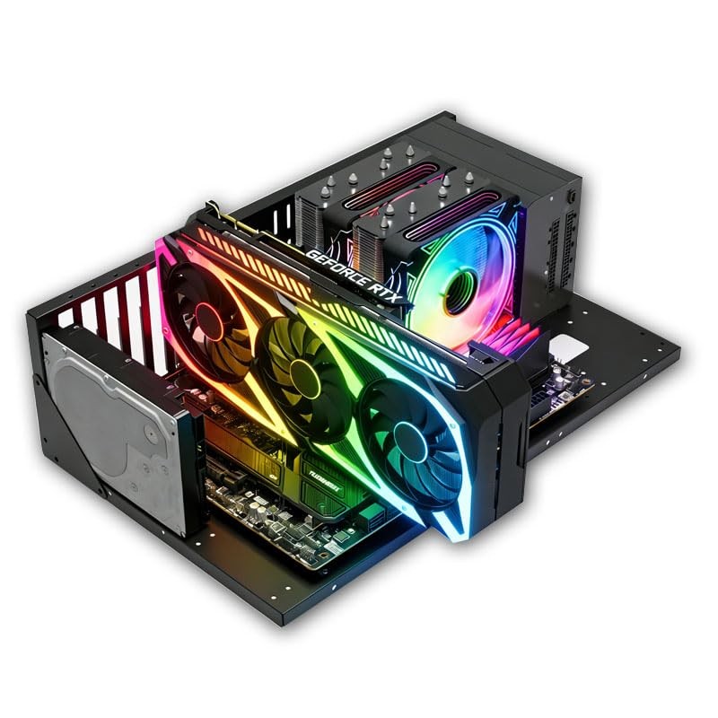 TGDGAMER Open Chassis DIY Gaming PC Test Bench, ATX/M-ATX/ITX, Wide Black