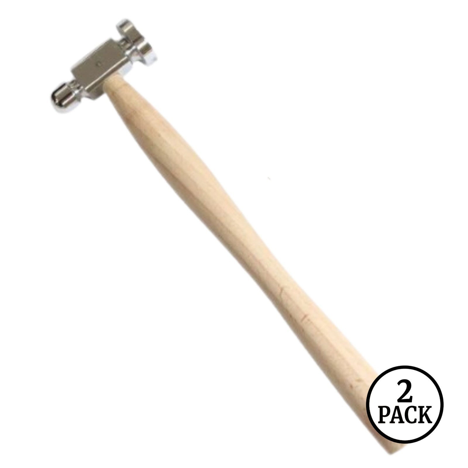 2 Pack ToolTreaux 10 Inch Chasing Hammer Dual Face 6oz Jewelry Metalworking Tool