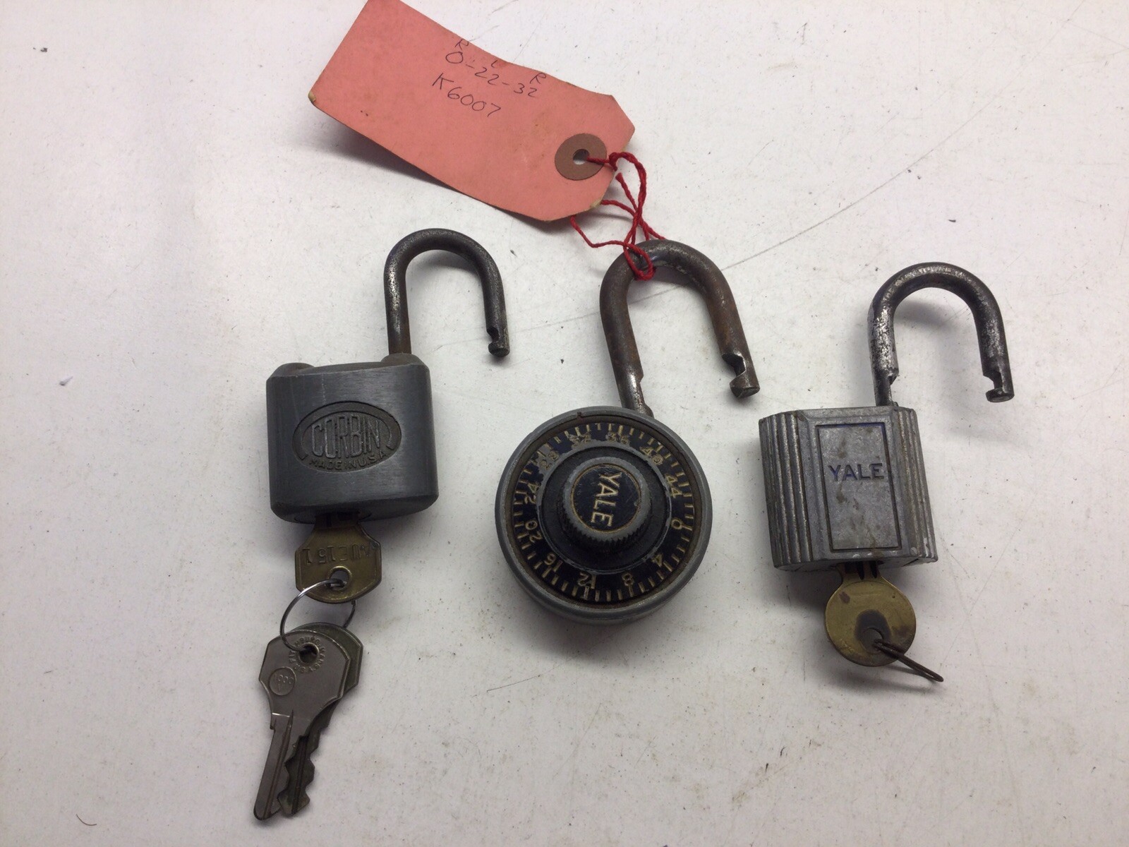3 Vintage Padlocks Yale Corbin