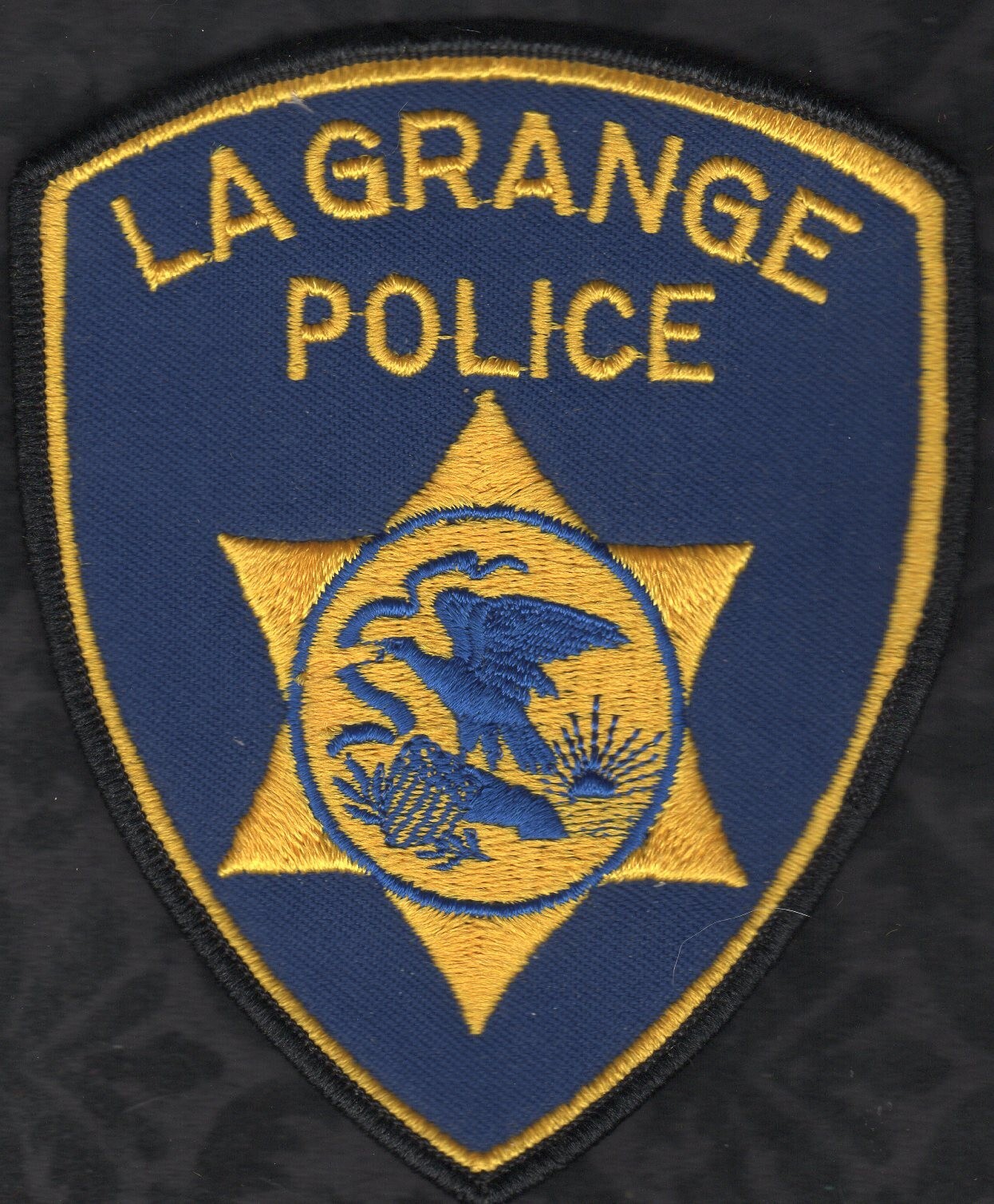 La Grange Illinois Police Patch Rarer Gold Lettering & Star/ Solid Blue Eagle