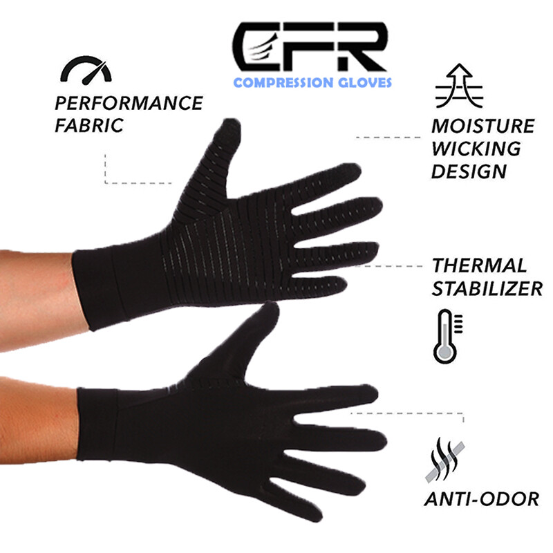 Copper Compression Gloves Arthritis Brace Rheumatoid Pain Relief Hand Support HB