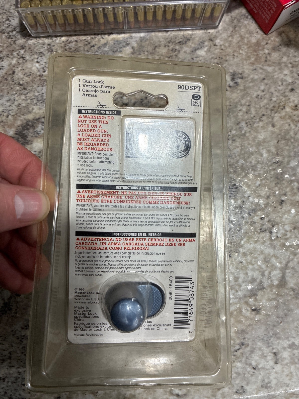 Master Lock Gun Lock, Keyed Trigger Lock, 90DSPT, New In Package
