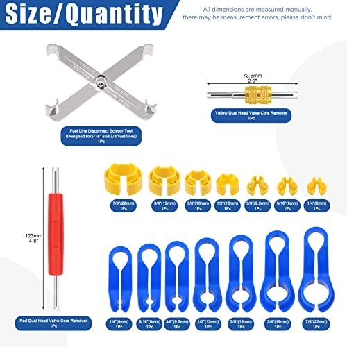 17pcs Fuel Line Disconnect Removal Tool Kit Including 1pc Fuel Filter Tool,