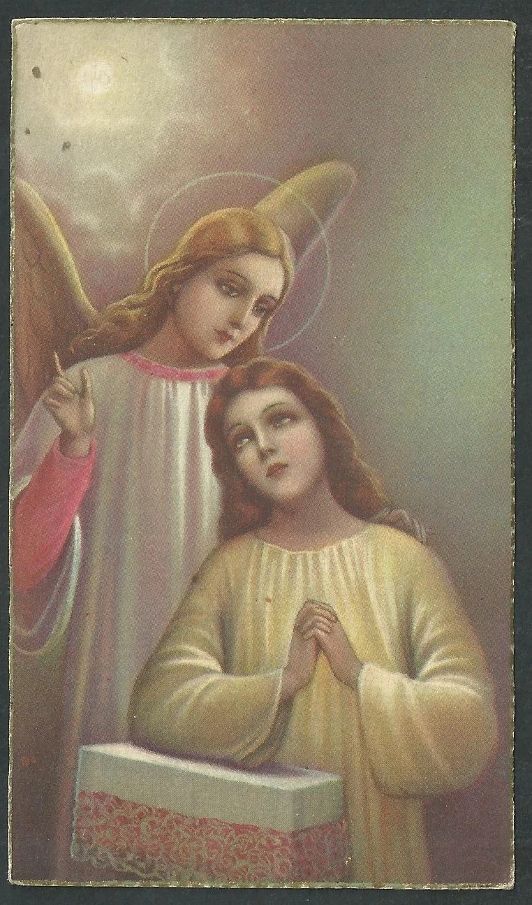 Holy card antique del Angel Custodio santino image pieuses estampa