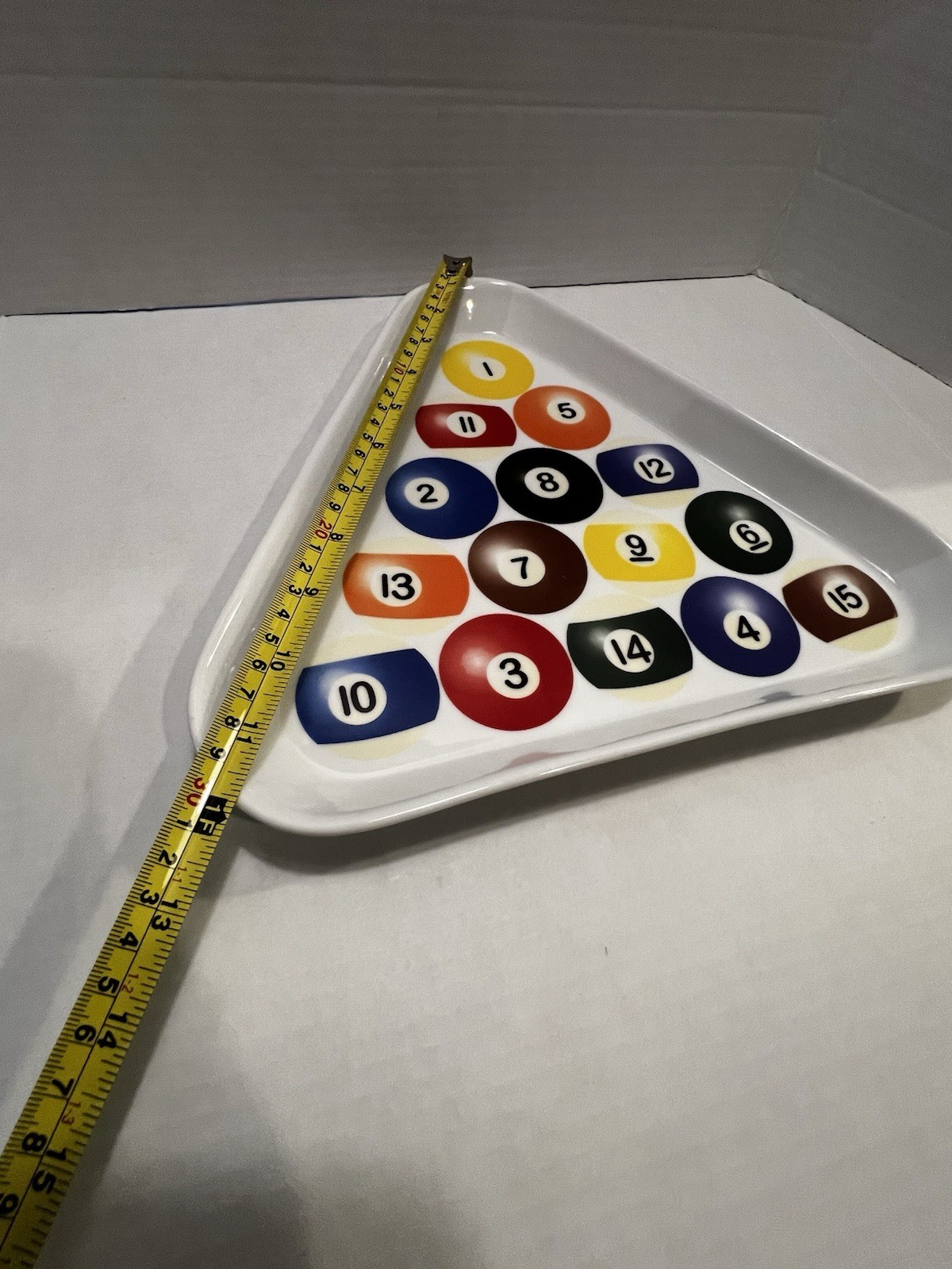 BIA 2003 Billiards Triangular Server Pool Ball Rack Ceramic Serving Dish.