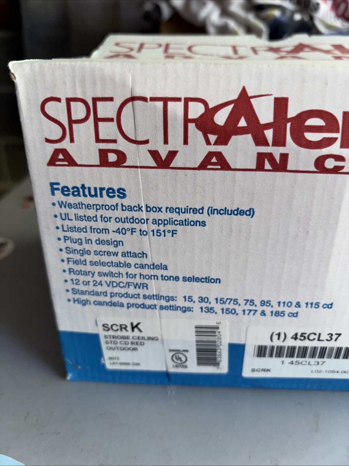 SPECTRAlert SCRK Strobe Ceiling Outdoor Red New