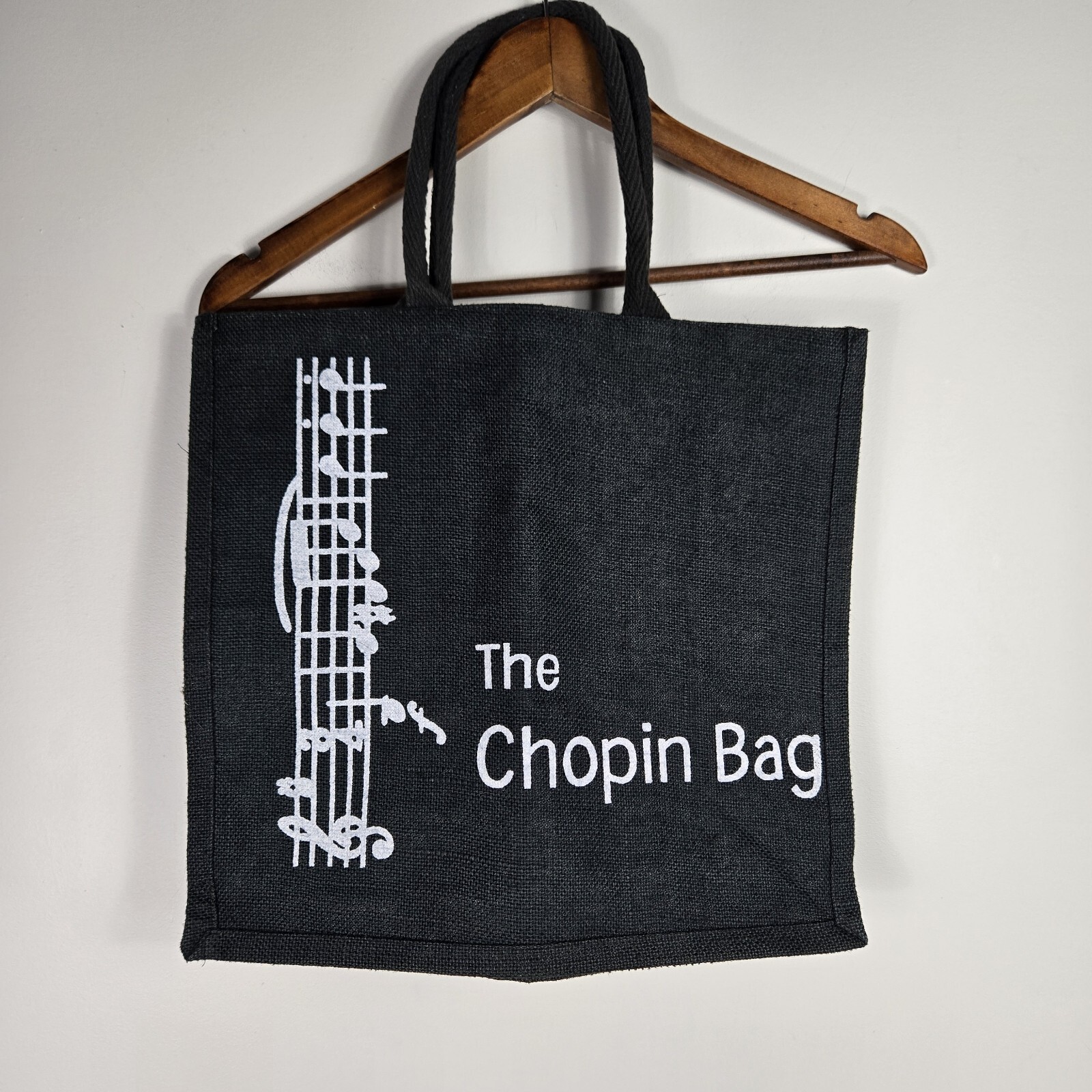 The Chopin Bag Jute Dark Gray 16 in x 14 in x 7 in Carrier Shopping Bag Music