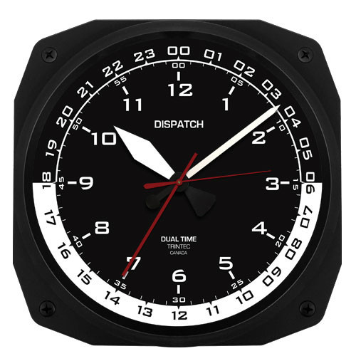 TRINTEC ZULU CLOCK 12 & 24 HOUR DUAL TIME UTC MILITARY INSTRUMENT DIAL DSP10 10"