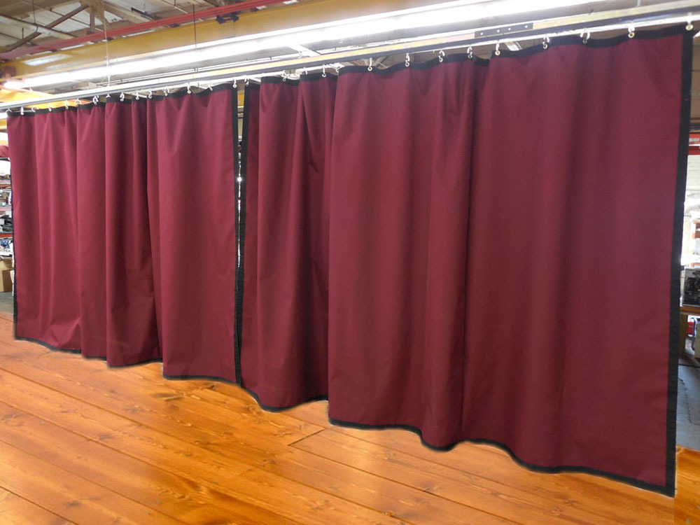 Lot of (2) Burgundy Curtain/Stage Backdrop, Non-FR, 9 H x 15 W