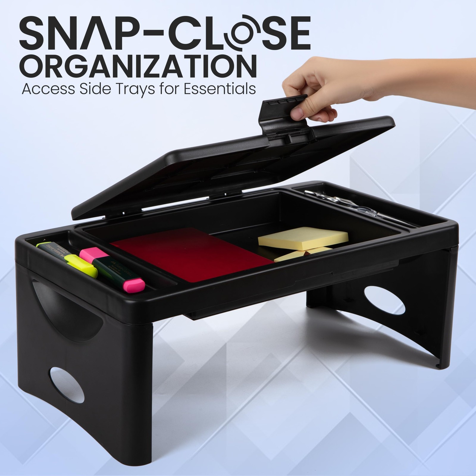 Lap Desk, Folding Desk, Bed Table, Black, 9.75"x12"