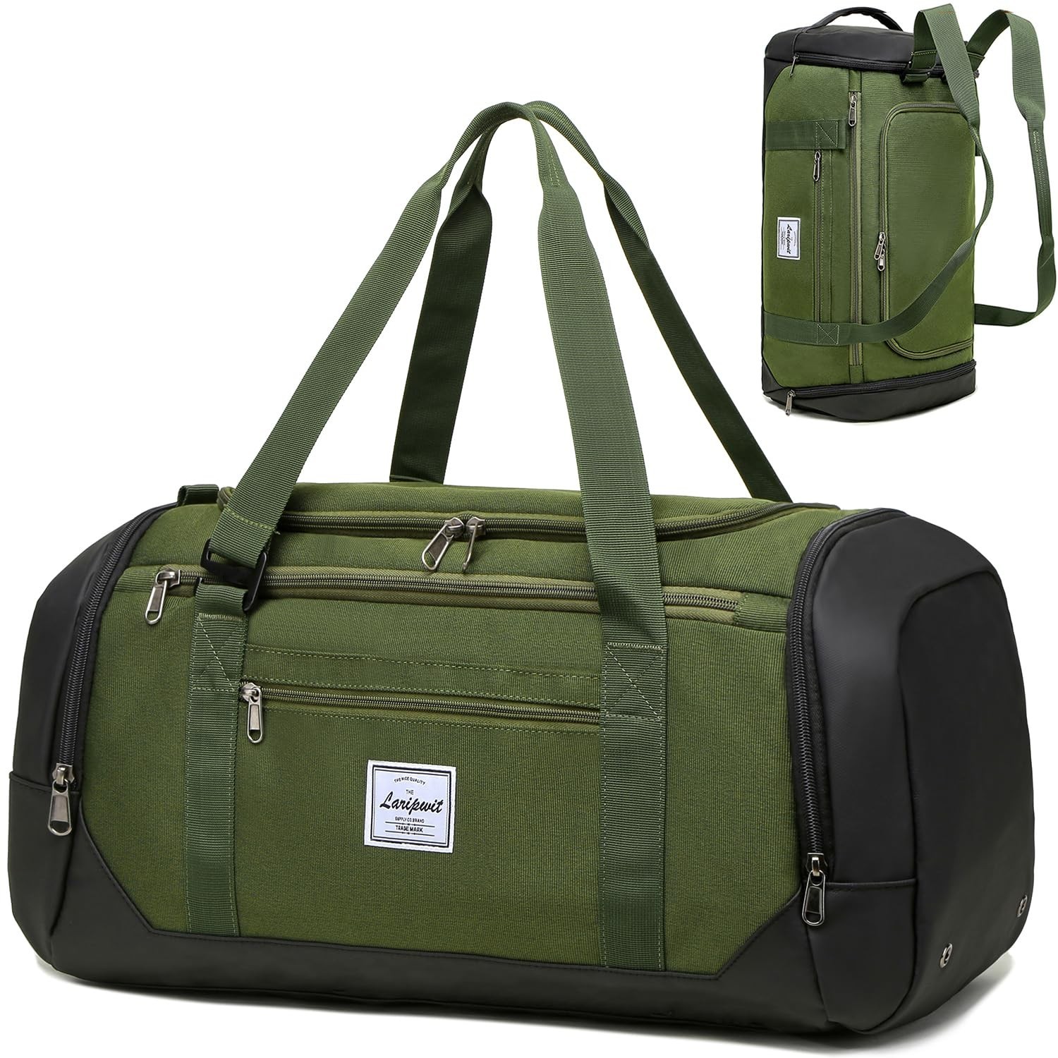 Laripwit Gym Bags for Men, 40L Medium Sports Travel Duffel Bag with Shoe Comp...
