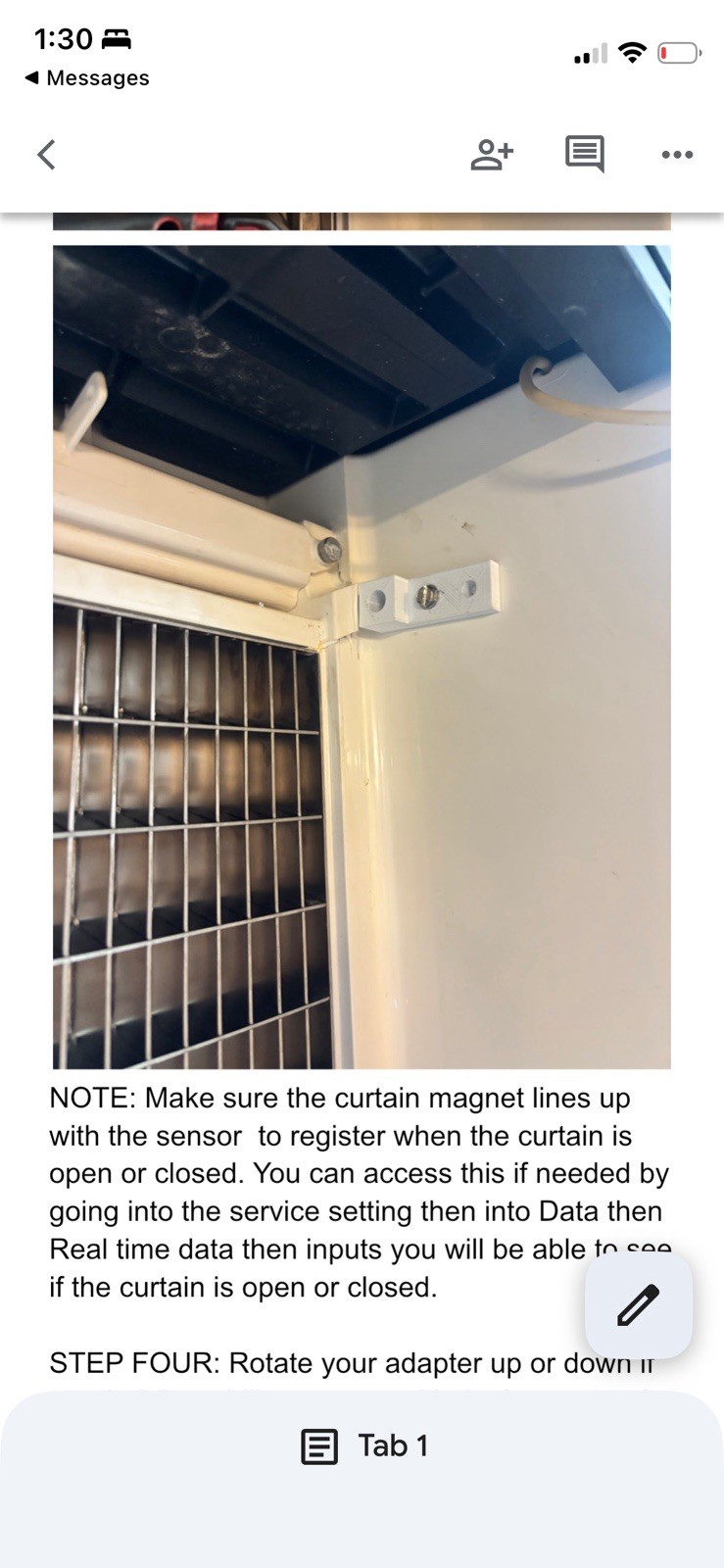 Manitowoc Curtain Mount Repair