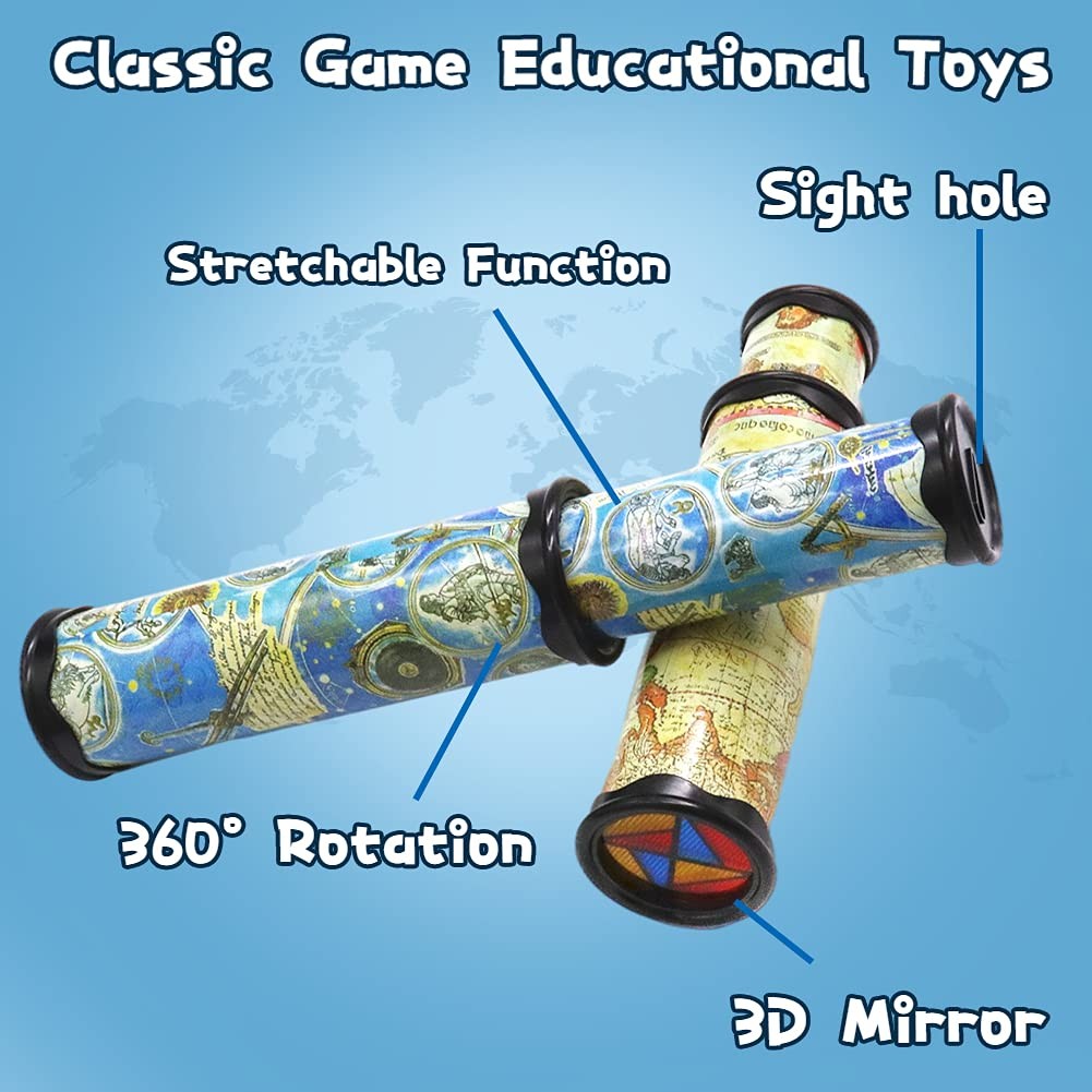 2 Pcs Magic Kaleidoscope,Old World Kaleidoscope Classic Toys,Stretchable Long