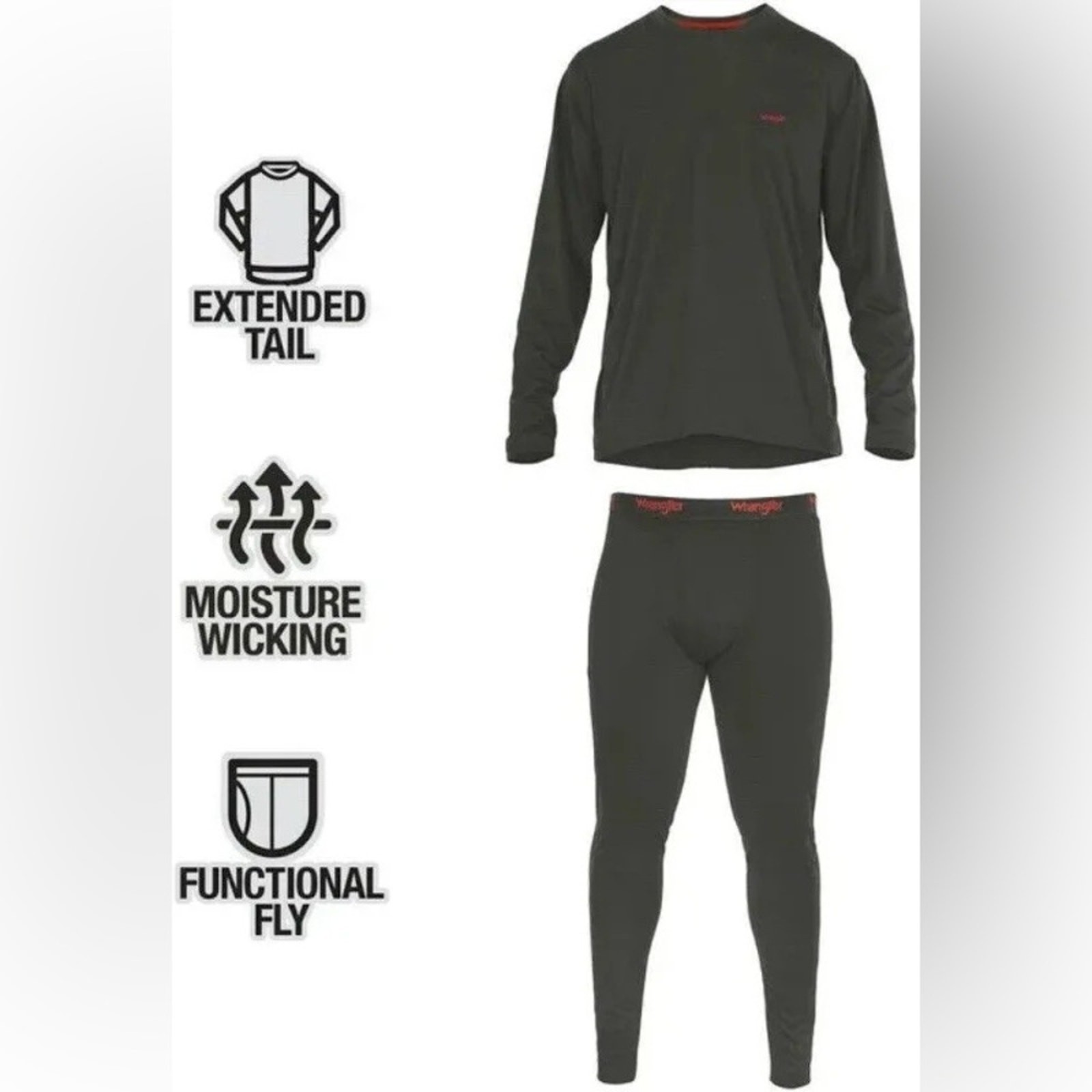 Wrangler Men Thermal Underwear 2 Piece Set Long Johns Shirt and Pants Size XXL