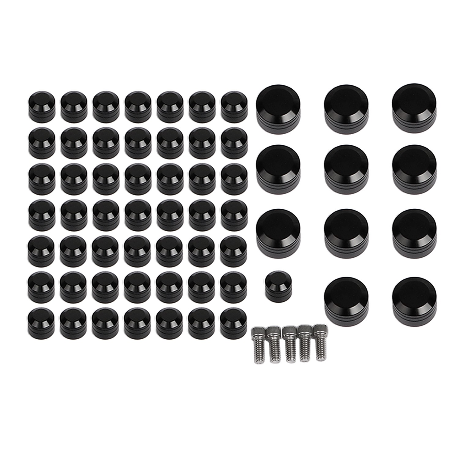 Black Engine Bolt Screw Cap Covers For Harley Softail Springer Fat Boy Breakout