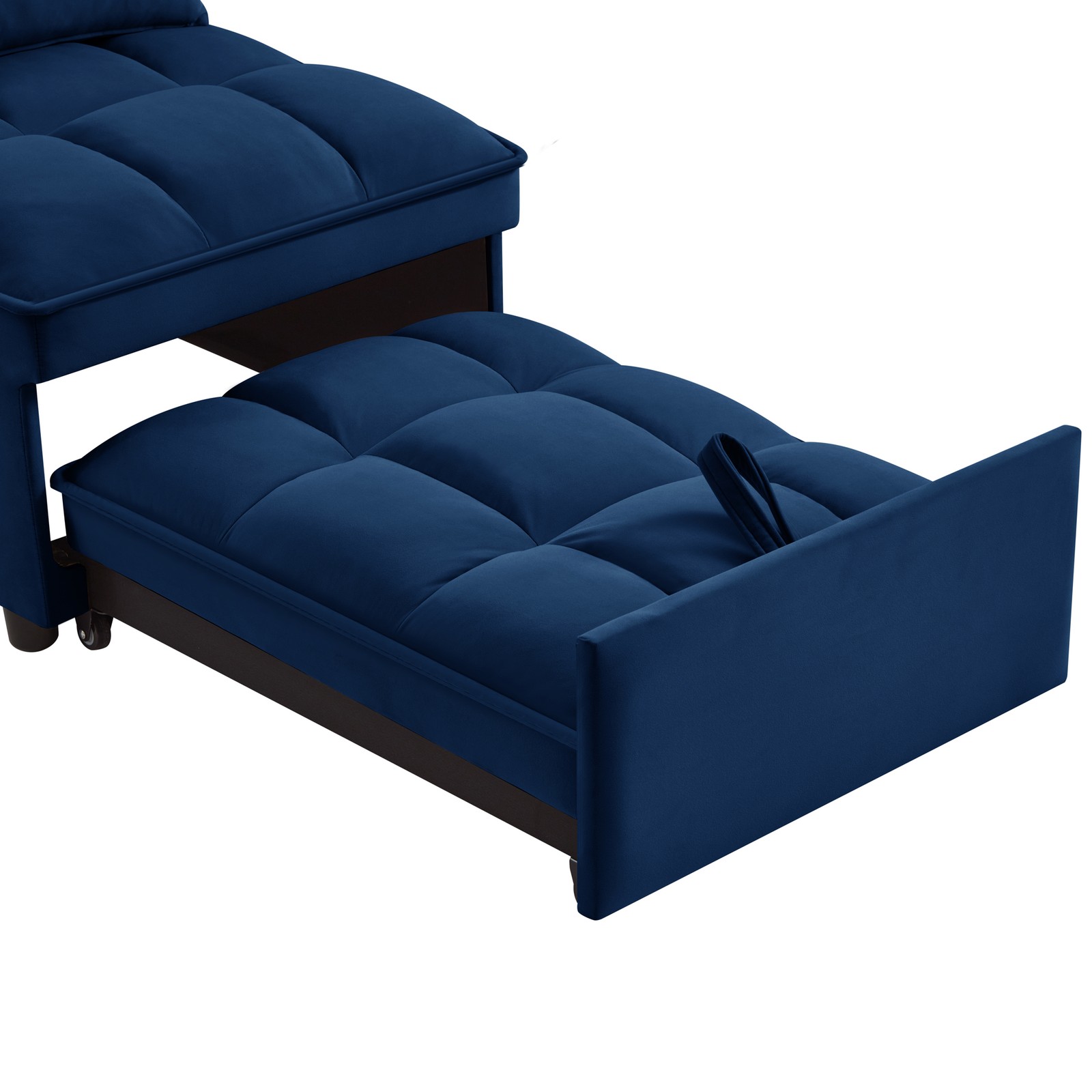 4 in1 Multi-Function Single Sofa Bed with Storage Pockets,Tufted Single Pull-