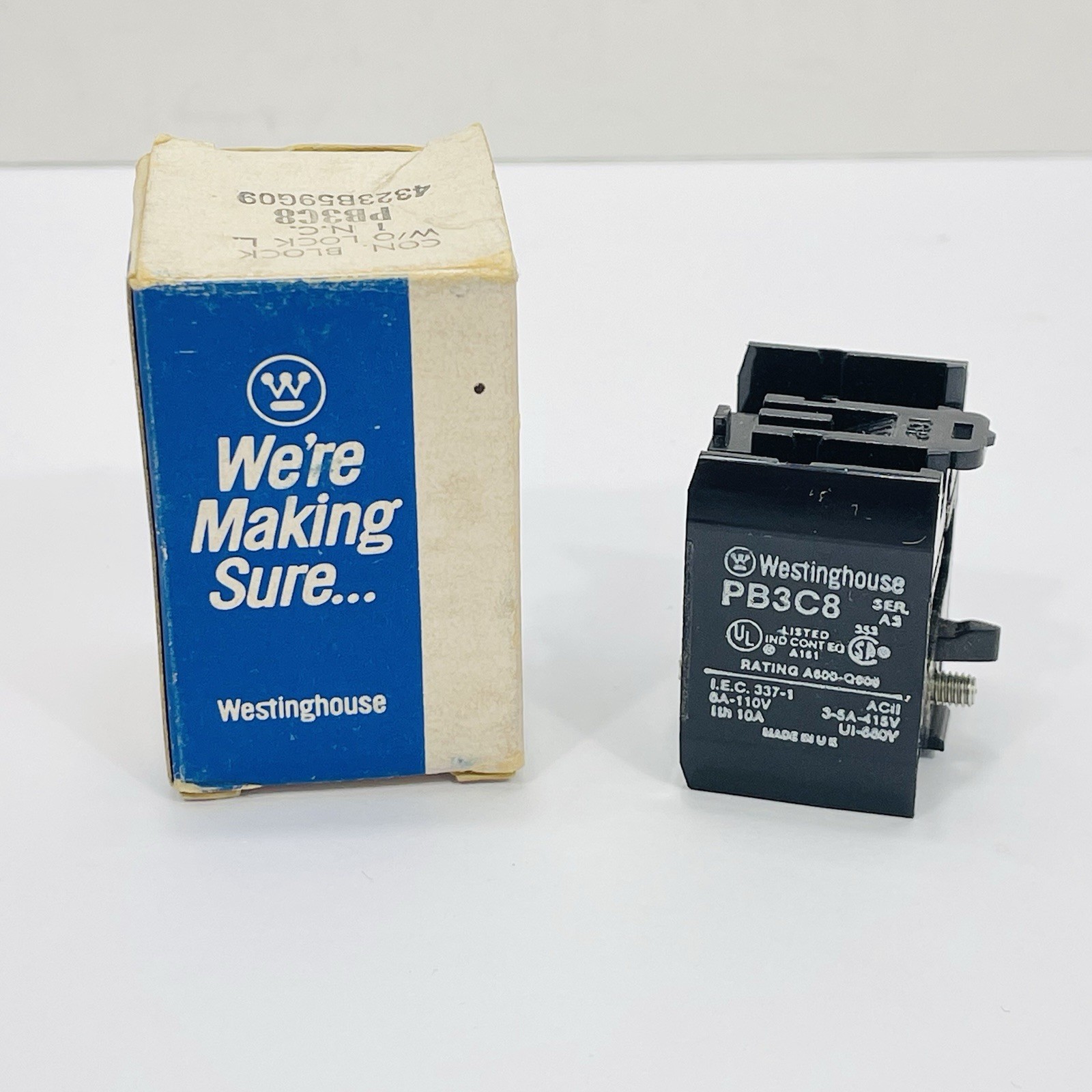 Westinghouse PB3C8 Motor Control Contact Block N.C. ~NEW~