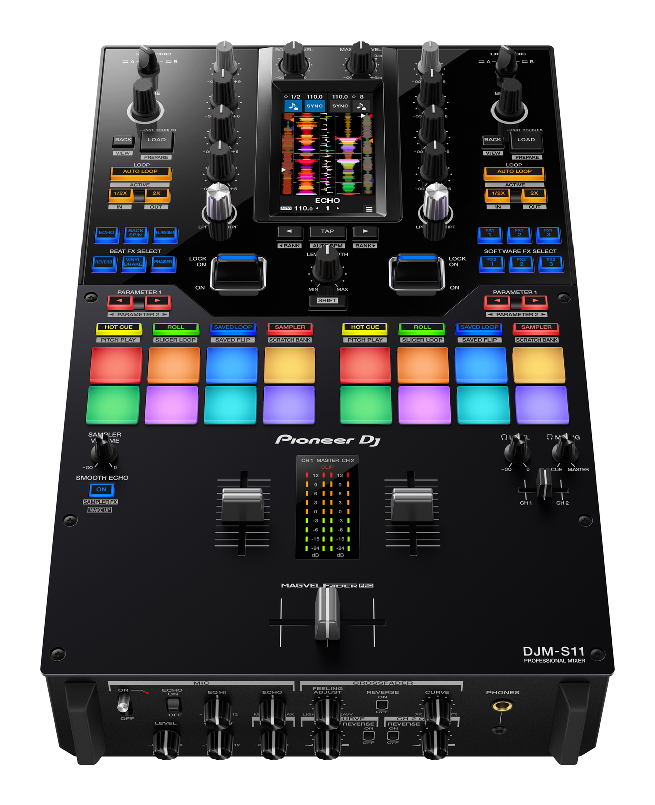 Pioneer Pro Audio DJM-S11 Professional 2-Channel Battle Mixer for Serato DJ Pro