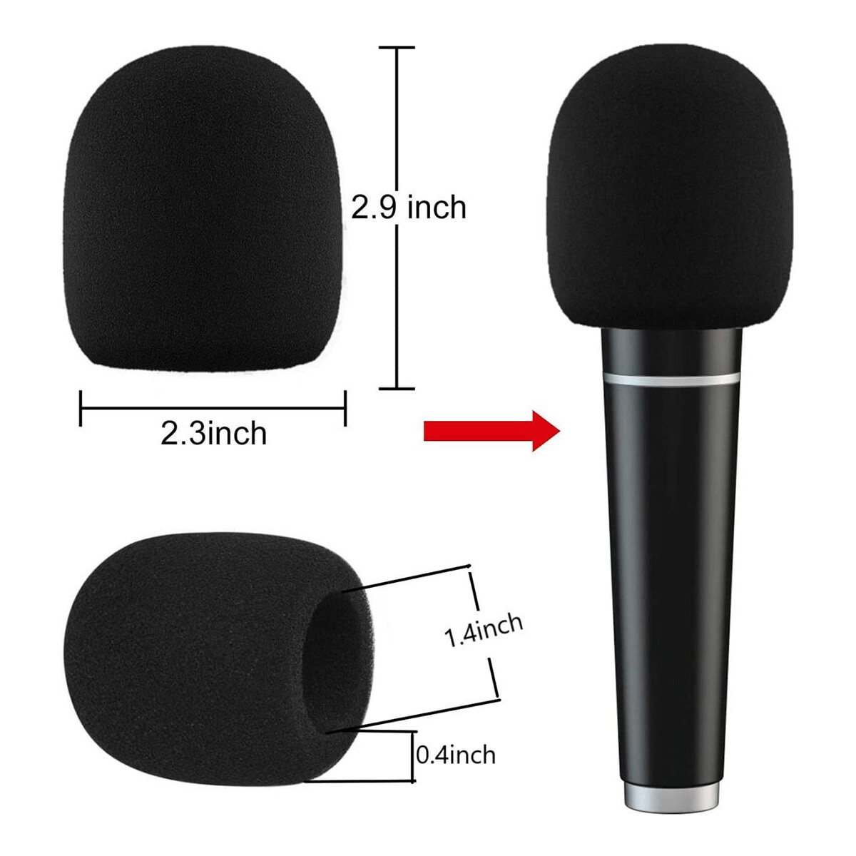 30Pcs Handheld Microphone Windshield Wind Shield Sponge Foam Cover Thicken