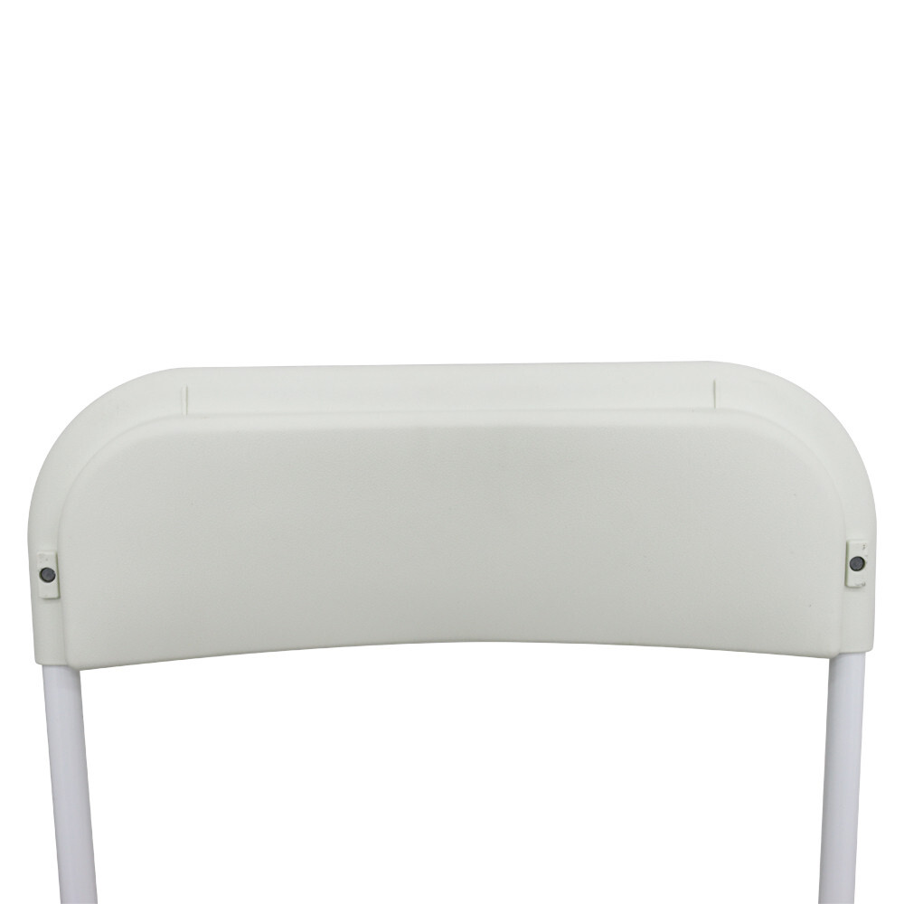 5 Pack White Plastic Commercial Folding Stackable Chairs Plastic + Iron Material