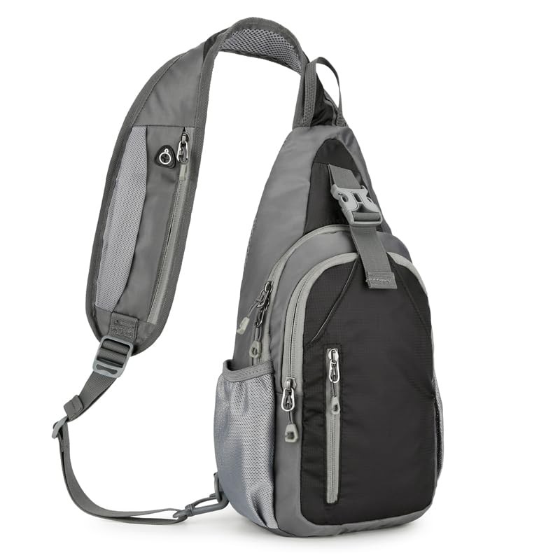 Small Crossbody Sling Backpack,Hiking Daypack Men Women, Black