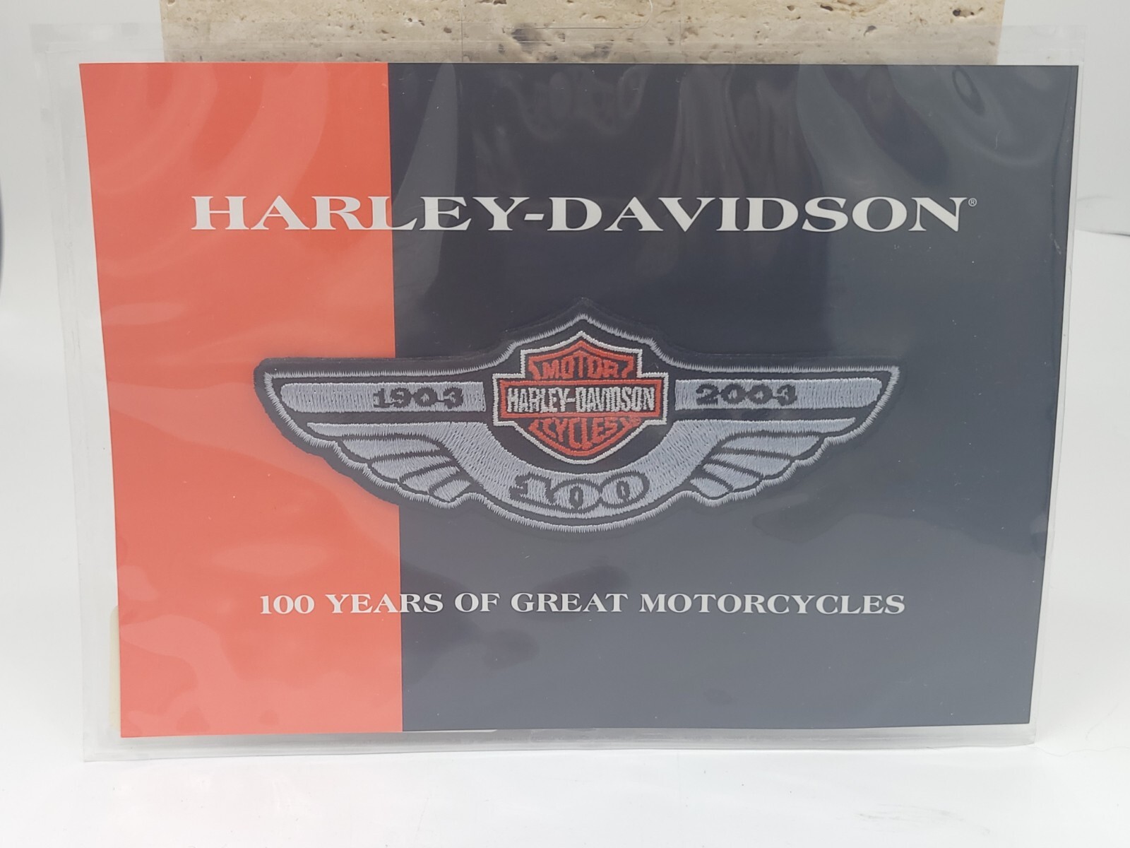 2002 100th HARLEY DAVIDSON ANNIVERSARY HALF TRIANGLE VEST JACKET PATCH 97980
