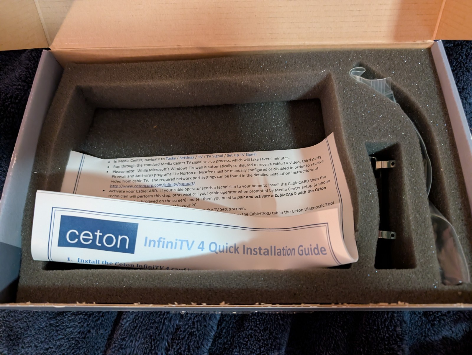 Ceton InfiniTV 4 PCIe CableCARD Tuner Bundle - Tested + Original Box