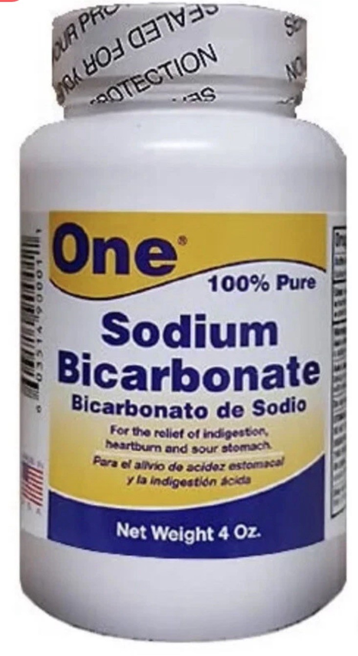 Sodium Bicarbonate /Bicarbonato de sodio, One 4oz. Sealed Jar.