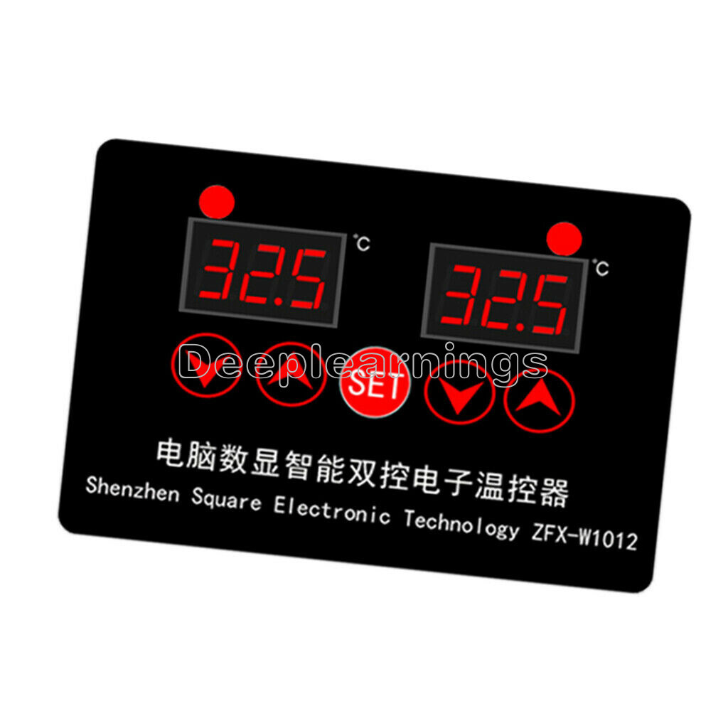 DC 12V Dual Digital Thermostat Temperature Controller Sensor Module NTC 10K NEW