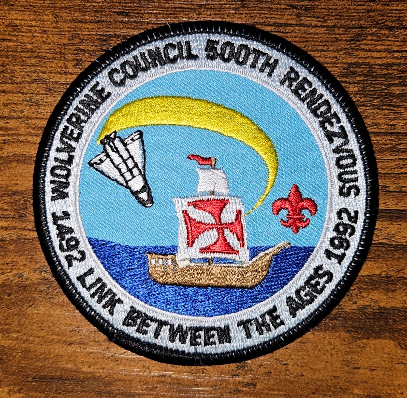 Wolverine Council Michigan 1992 500th Rendezvous Space Pirate Ship BSA Patch